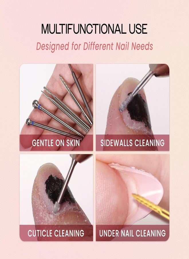 PANA 3/32" Carbide Cuticle Nail Drill Bit for Cuticle Cleaning, Dead Skin Removal, Gel Polish & Acrylic Removal, Under Nail Cleaner, Nail Salon, Manicure Tools (Sharp Point - Silver, Medium) - Image 5